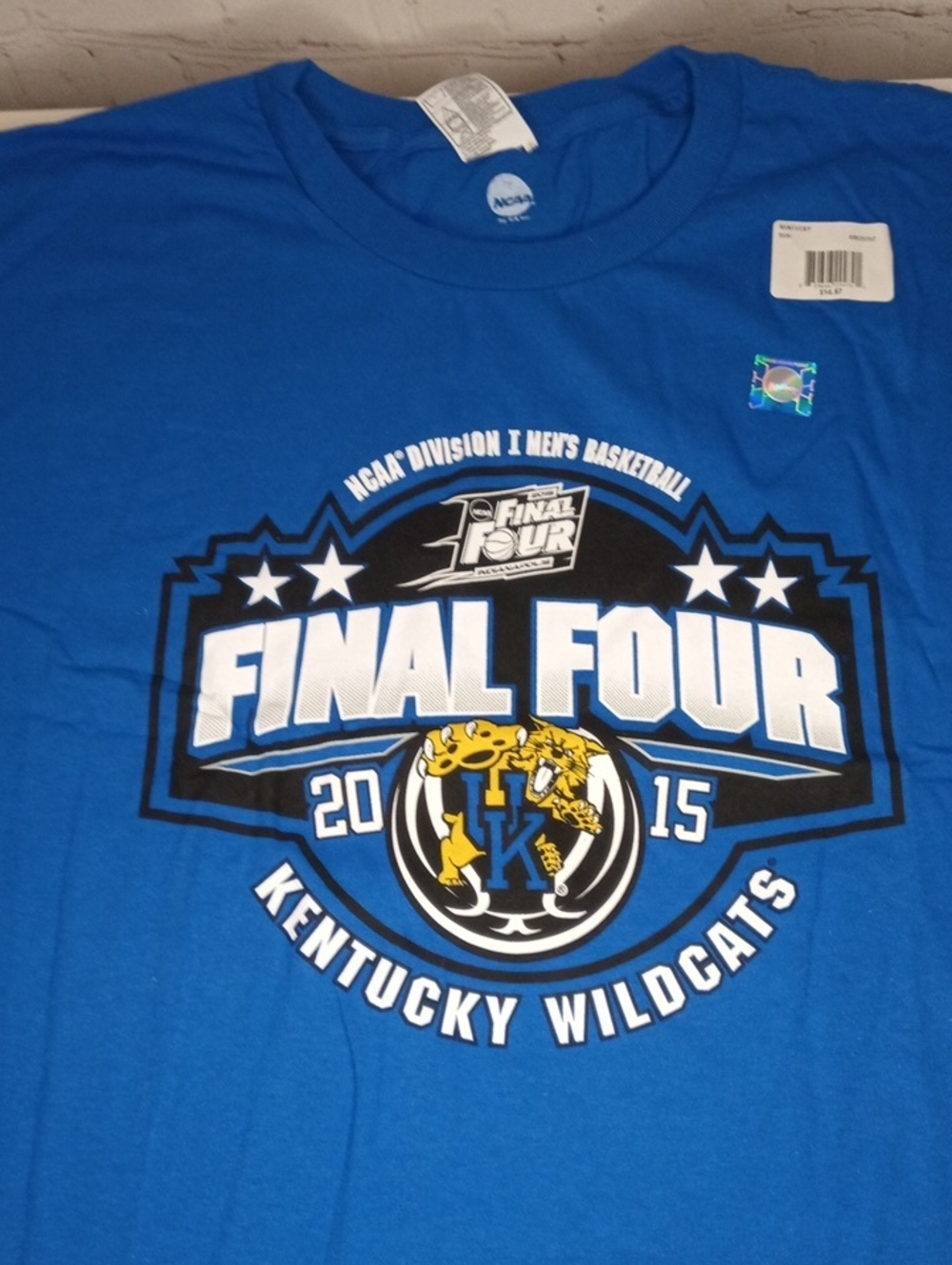 NWT Final Four 2015 Kentucky Wildcats Royal Blue Tee